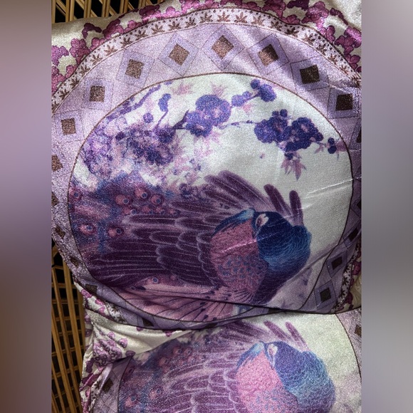 2 Velvet Pink & Purple Colored Peacock Boho Mendella Throw Pillows Decor New - Picture 4 of 13